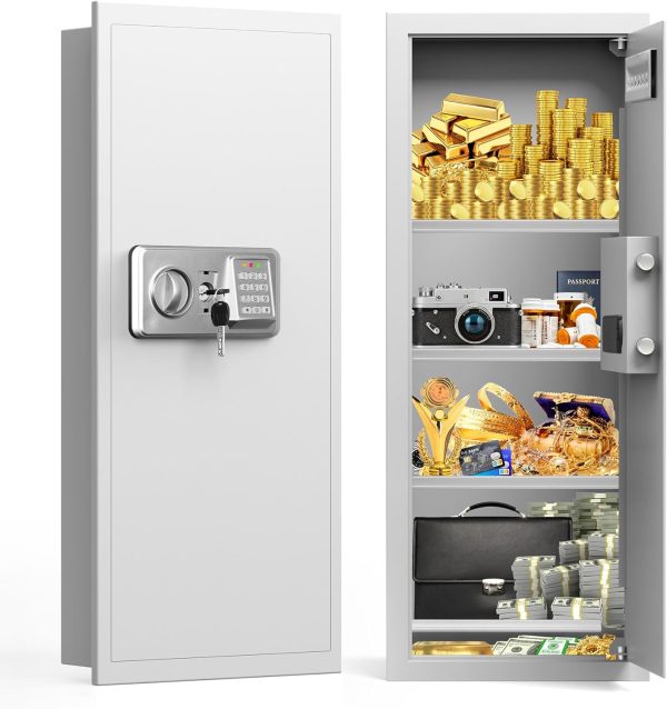 GUVELI Wall Safe Electronic Combination Lock White Security-8