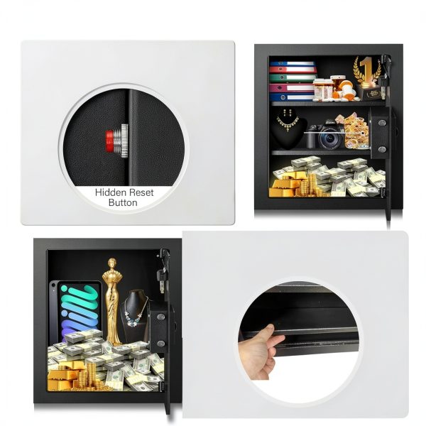 Wall Safe GUVELI Heavy Duty Steel Black Lock-4