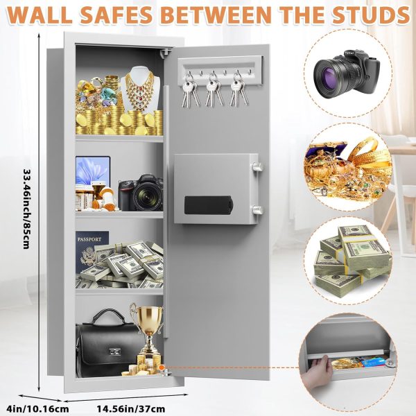 GUVELI Wall Safe Electronic Combination Lock White Security-1