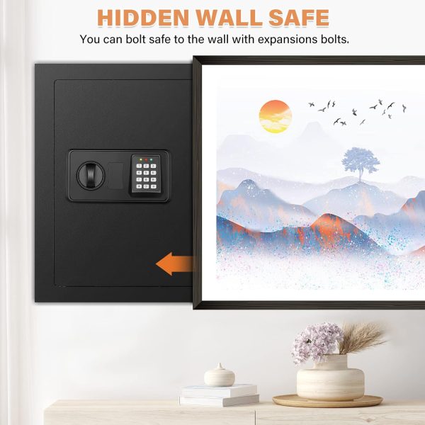 Wall Safe GUVELI Heavy Duty Steel Black-3