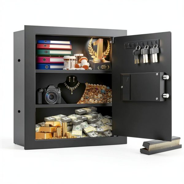 Wall Safe GUVELI Heavy Duty Steel Black Lock-1