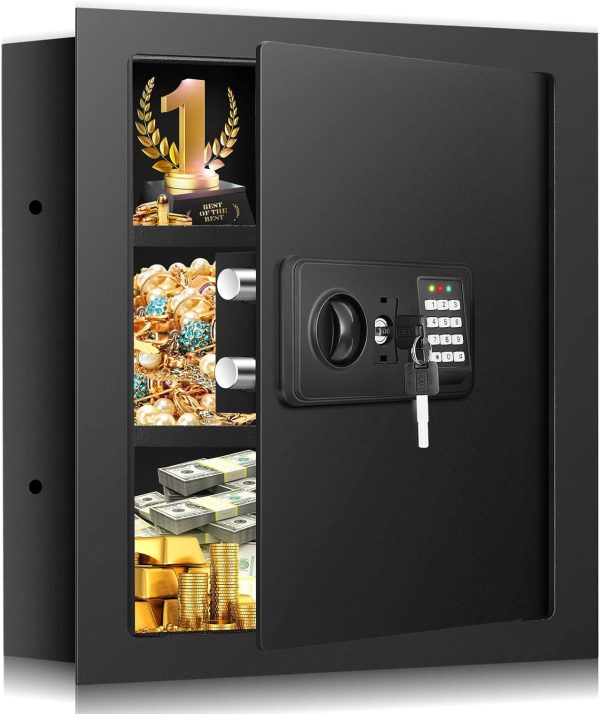 Wall Safe GUVELI Heavy Duty Steel Black-0