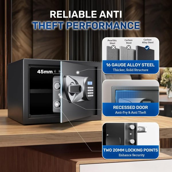 BlackSmith Biometric Wall Safe Alloy Steel Anti Theft-5