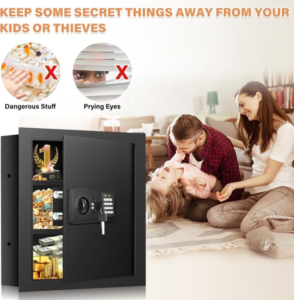 Wall Safe GUVELI Heavy Duty Steel Black-6