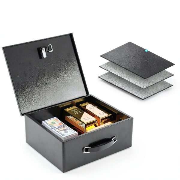 Dalmbox Fireproof Safe Box Key Lock Metal Security Cabinet-1