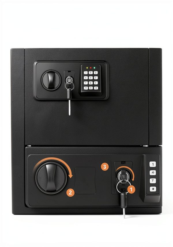 Wall Safe GUVELI Heavy Duty Steel Black Lock-5