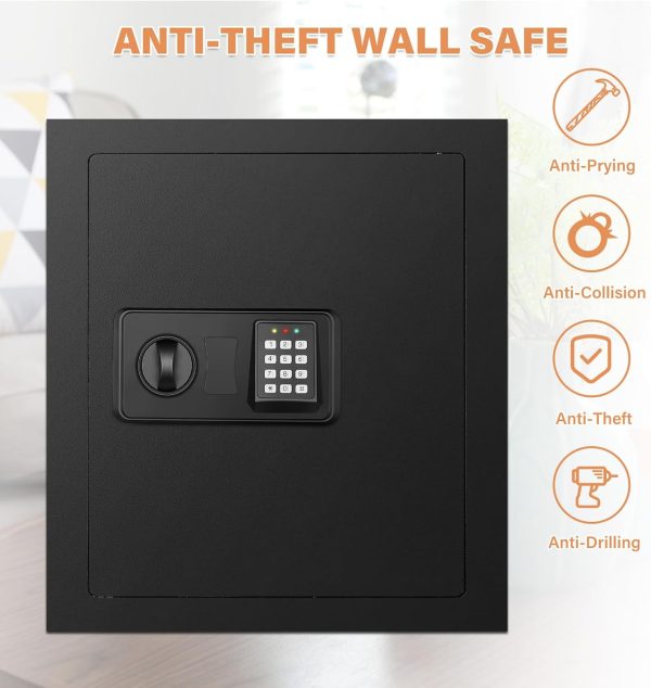 Wall Safe GUVELI Heavy Duty Steel Black-7