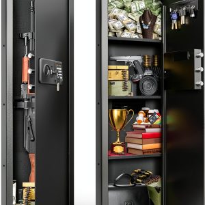 GUVELI Wall Safe Heavy Steel Fireproof Black-0