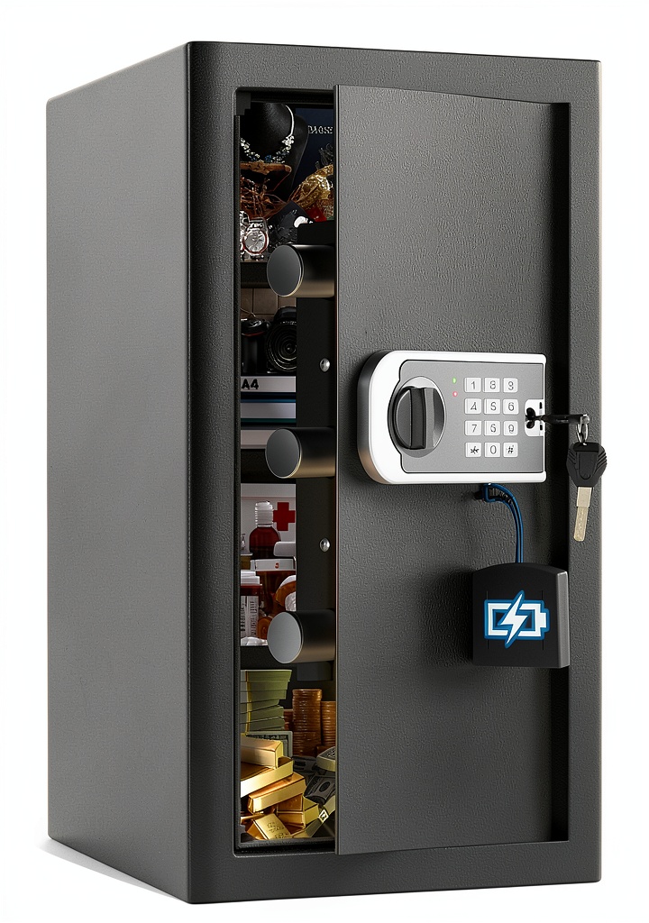 FOWORE fireproof safe installed in a home office setting