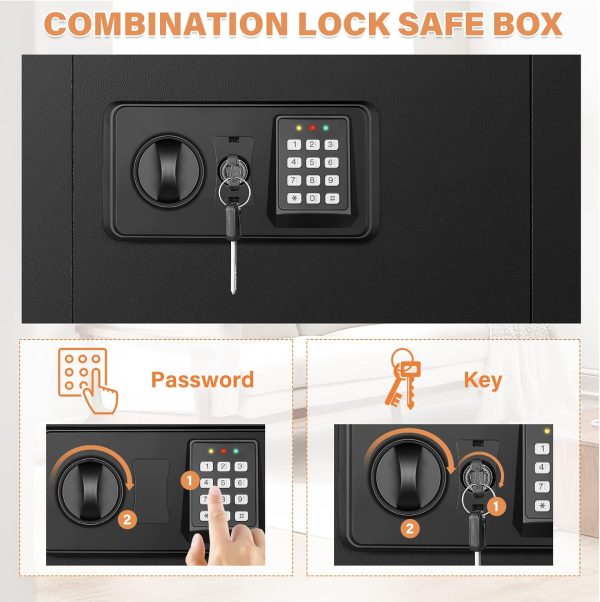 Wall Safe GUVELI Heavy Duty Steel Black-5