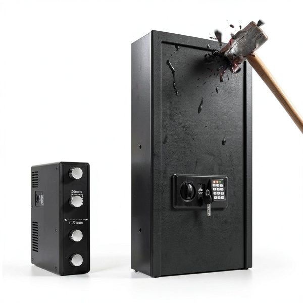 GUVELI Wall Safe Heavy Steel Fireproof Black-6