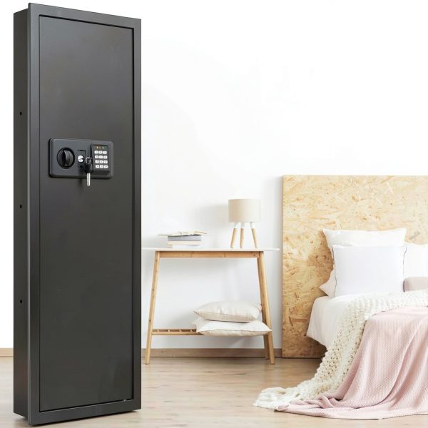 GUVELI Wall Safe Heavy Steel Fireproof Black-7