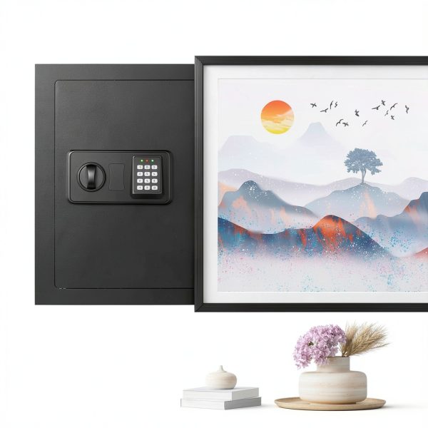 Wall Safe GUVELI Heavy Duty Steel Black Lock-3