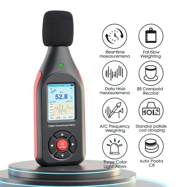 JuviPerpric Digital Sound Meter Black IG-441 Adjustable for-2