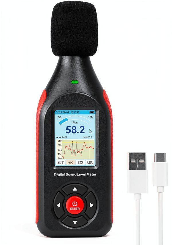 JuviPerpric Digital Sound Meter Black IG-441 Adjustable for-0