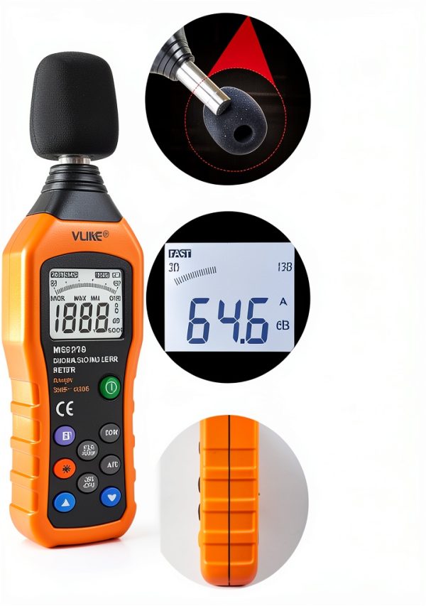 VLIKE Sound Level Meter VL6708 Orange Handheld 20x5.5x2.6cm Portable-2