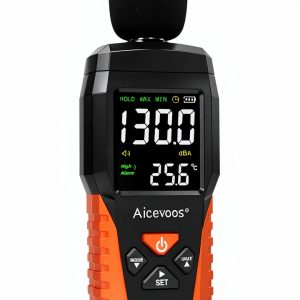 Aicevoos Sound Level Meter AS-K5-1 30-130dB ±1.5dB LCD Alarm-0