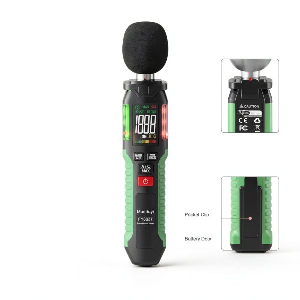 Decibel Meter Mastfuyi FY8837 High Accuracy with A/C Weighting-4