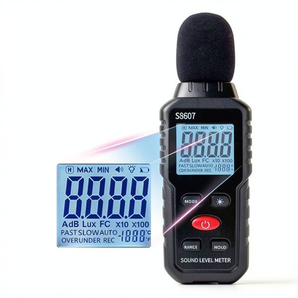 Dongyida S8607 Sound Noise Meter Portable Decibel Meter with Backlight-4