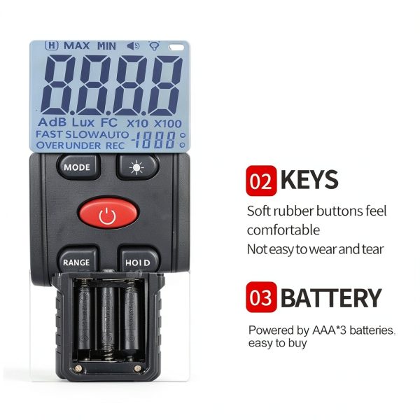 Dongyida S8607 Sound Noise Meter Portable Decibel Meter with Backlight-2