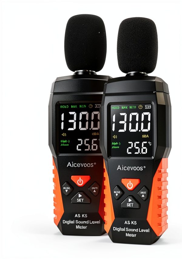 Aicevoos Sound Level Meter AS-K5-1 30-130dB ±1.5dB LCD Alarm-1
