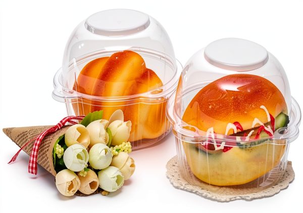 BlueSnail Plastic Cupcake Dome Holders 50 Clear Large Cases-2