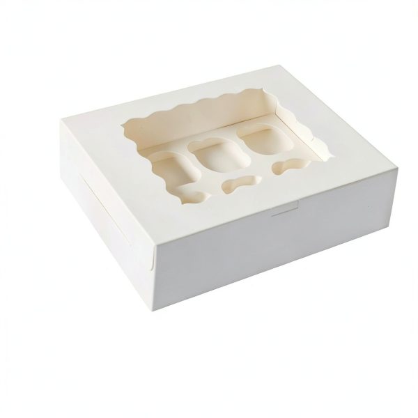 Cupcake Boxes TOMNK 20pcs White Set with Clear Windows 13x10x3.5in-1