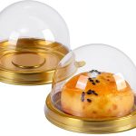 Mini Cake Containers 50 Pcs Gold Clear Dome Lids by piopiocoing-0