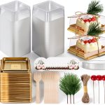 Christmas Small Bakery Boxes Maxdot 300pcs 50 Set with Clear Lids-0