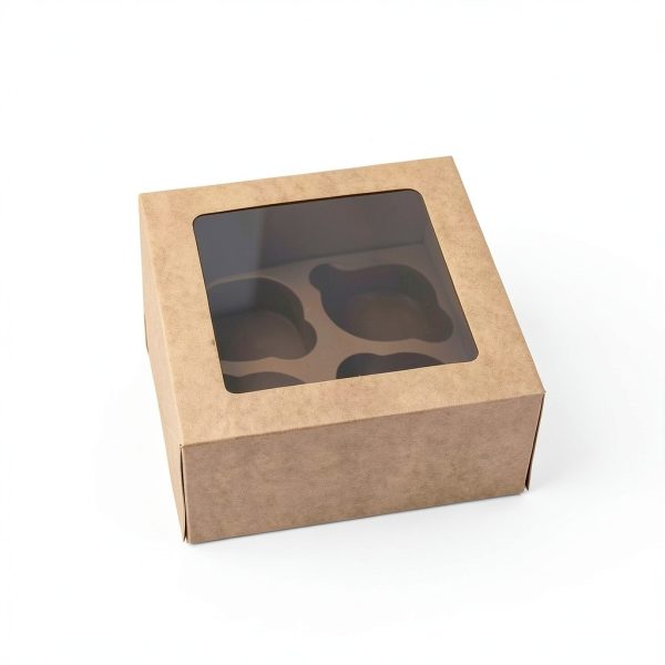 Kraft Paper Cupcake Boxes WANOU 15‑Piece Set with Clear Window-3