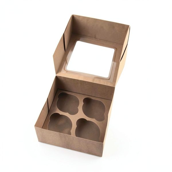 Kraft Paper Cupcake Boxes WANOU 15‑Piece Set with Clear Window-4