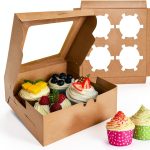 Brown Paper Cupcake Boxes MUMULULU 8 Pack with Clear Window-0