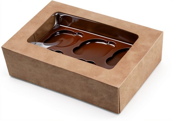 Cupcake Boxes ONE MORE Large Brown Kraft with Inserts 6 Holders 15-6