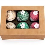 Cupcake Boxes ONE MORE Large Brown Kraft with Inserts 6 Holders 15-0