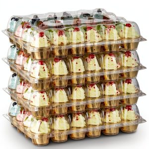 Stackable Cupcake Carrier Holders by Gencywe – 24 Pack with 240 Liners-0
