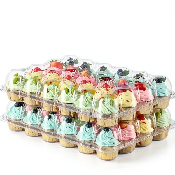 Stackable Cupcake Carrier Holders by Gencywe – 24 Pack with 240 Liners-1