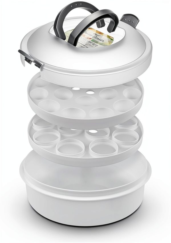 Southern Homewares Pie Carrier with Lid and Handle – 3-in-1 Plastic Dessert Container for Pies, Cakes, Cupcakes, and Muffins-2