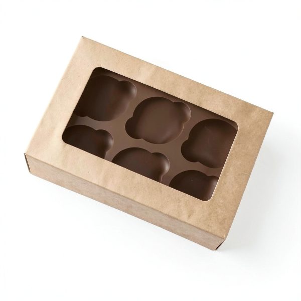 Cupcake Boxes ONE MORE Large Brown Kraft with Inserts 6 Holders 15-1