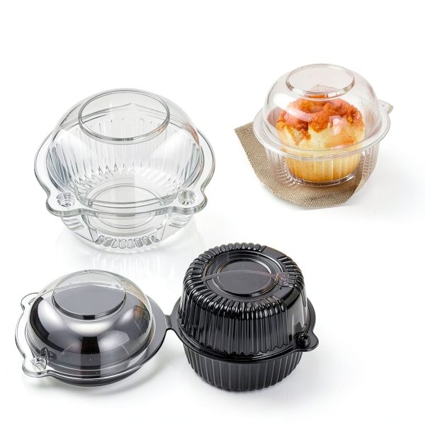 Cupcake Holders Individual,50 PC Cupcake Containers Disposable Clear Plastic Single Muffin Dome Holders Cases Individual Cupcake Boxes Bulk (white, 50 pcs)-6