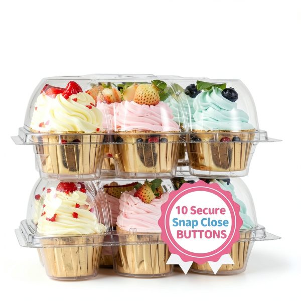 Stackable Cupcake Carrier Holders by Gencywe – 24 Pack with 240 Liners-3
